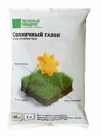 Газон Солнечный «Зеленый квадрат», 1 кг
