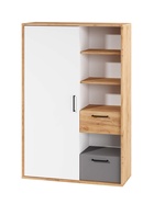 Шкаф «Трио», 2 ящика, 900×354×1376 мм, цвет дуб крафт/шифер/белый  (артикул 11001563)  большой выбор товаров оптом и в розницу по низким ценам с доставкой