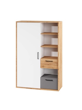 Комод «Трио», 2 ящика, 900×354×1376 мм, цвет дуб крафт/шифер/белый