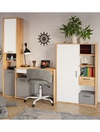 Шкаф «Трио», 2 ящика, 900×354×1376 мм, цвет дуб крафт/шифер/белый  (артикул 11001563)  большой выбор товаров оптом и в розницу по низким ценам с доставкой