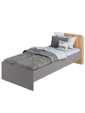 Кровать односпальная «Трио», с основанием, спальное место 900×2000 мм, цвет дуб крафт/шифер/белый