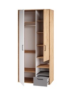 Шкаф двухстворчатый «Трио», 1 ящик, 900×504×2020 мм, цвет дуб крафт/шифер/белый - фото 122963779