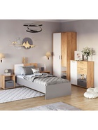 Шкаф двухстворчатый «Трио», 1 ящик, 900×504×2020 мм, цвет дуб крафт/шифер/белый - фото 122963780