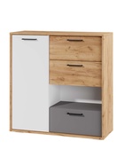 Комод для хранения «Трио», 3 ящика, 900×354×936 мм, цвет дуб крафт/шифер/белый  (артикул 11001567)  большой выбор товаров оптом и в розницу по низким ценам с доставкой