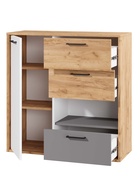 Комод для хранения «Трио», 3 ящика, 900×354×936 мм, цвет дуб крафт/шифер/белый  (артикул 11001567)  большой выбор товаров оптом и в розницу по низким ценам с доставкой