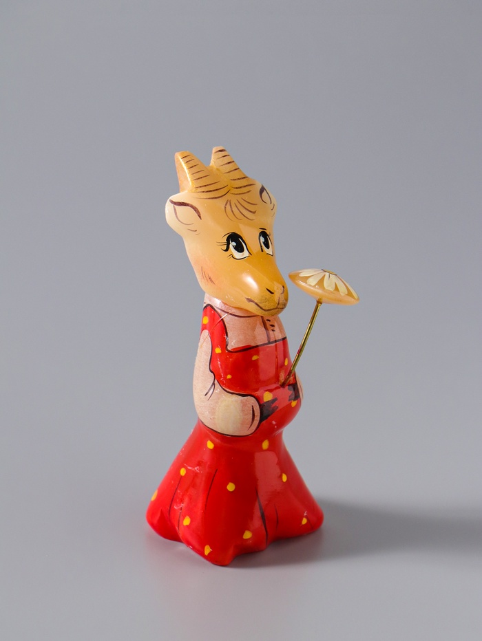 Фигурка «Коза с цветком», 8.5×3.5 см, селенит, МИКС