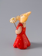 Сувенир «Коза с цветком», 8,5×3,5 см, селенит - фото 809552859