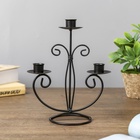 УЦЕНКА Подсвечник металл на 3 свечи «Дворцовый» чёрный 21.5×15.5×9 см - Фото 1