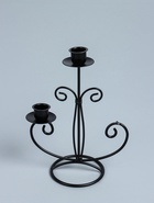 УЦЕНКА Подсвечник металл на 3 свечи «Дворцовый» чёрный 21.5×15.5×9 см - Фото 2