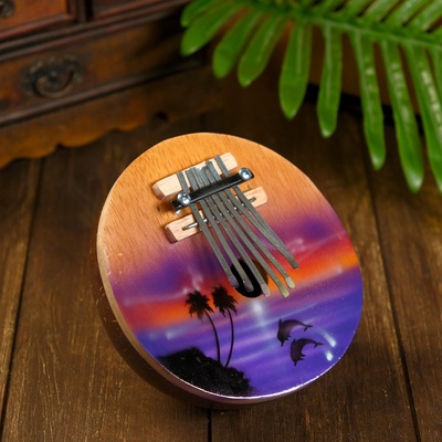 УЦЕНКА Сувенирный музыкальный инструмент «Калимба курорт» круглая МИКС 7×14×14 см