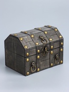 УЦЕНКА Шкатулка сундучок дерево «Лев. С заклёпками» стальная 16×15.5×22 см - Фото 2