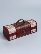 УЦЕНКА Шкатулка дерево под бутылку «Карта путешествий и розы» 12.5×35×13.5 см - Фото 2