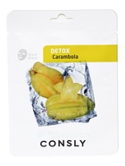 Выводящая токсины тканевая маска Consly с экстрактом карамболы, 20 мл  (артикул 10420883)  большой выбор товаров оптом и в розницу по низким ценам с доставкой