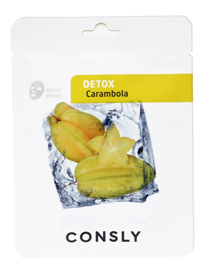 Выводящая токсины тканевая маска Consly с экстрактом карамболы, 20 мл