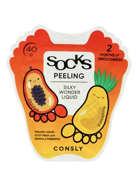 Отшелушивающие пилинг-носочки для ног Silky Wonder с экстрактами папайи и ананаса, 40г, Consly 10999  (артикул 10999597)  большой выбор товаров оптом и в розницу по низким ценам с доставкой