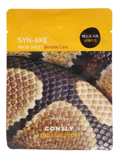 Тканевая маска для лица с пептидом Syn-ake, 25мл, Consly