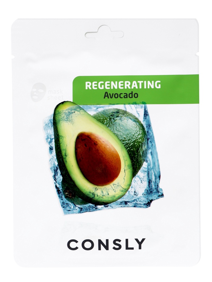 Регенерирующая тканевая маска с экстрактом авокадо, 20мл, CONSLY