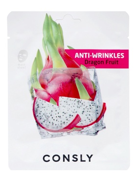 Антивозрастная тканевая маска с экстрактом драгонфрута, 20мл, CONSLY  (артикул 10999603)  большой выбор товаров оптом и в розницу по низким ценам с доставкой