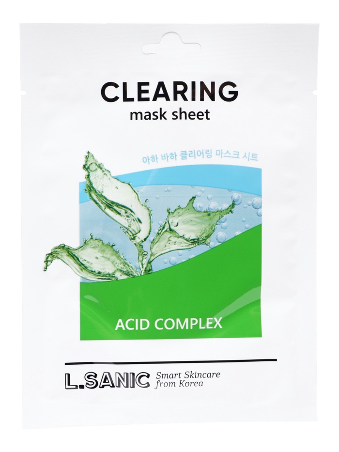 Тканевая маска с кислотами для очищения пор, 25мл, L.Sanic - Фото 1