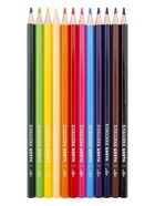 Карандаши 12 цветов, заточенные, шестигранные, с точилкой, дерево - Фото 3