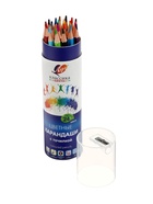 Карандаши 24 цветов, заточенные, шестигранные, с точилкой, дерево - Фото 5