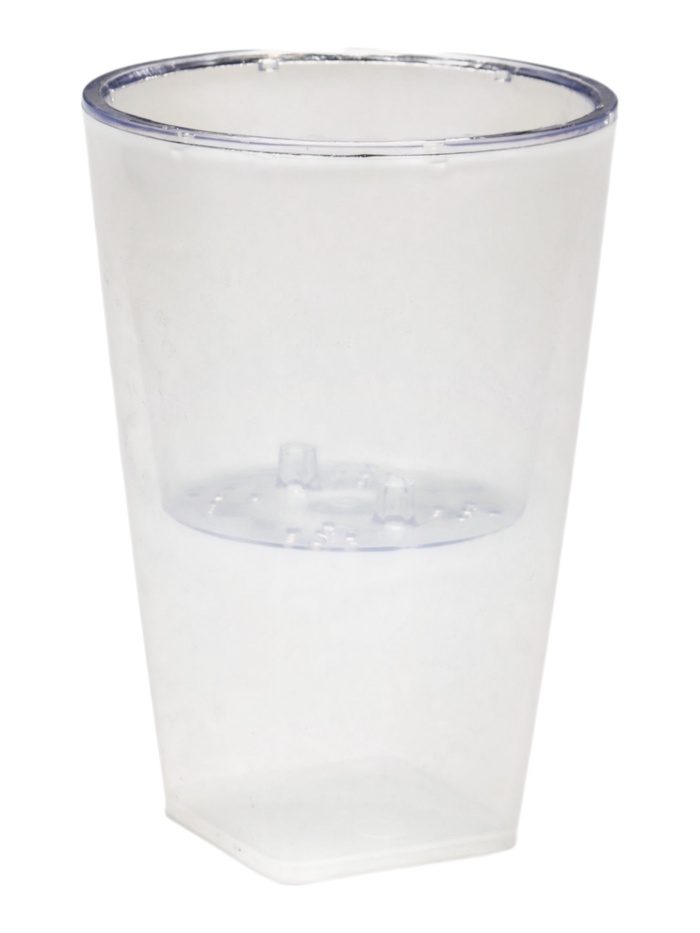 Кашпо для цветов «Грейс», 1.3 л, d=12.5 см, h=18 см, пластиковое, со вставкой, прозрачное - Фото 1