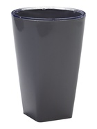 Кашпо для цветов «Грейс», 1.3 л, d=12.5 см, h=18 см, пластиковое, со вставкой, серое  (артикул 10994483)  большой выбор товаров оптом и в розницу по низким ценам с доставкой