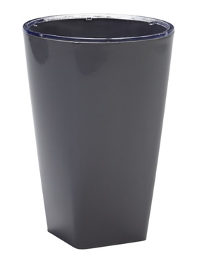 Кашпо для цветов «Грейс», 1.3 л, d=12.5 см, h=18 см, пластиковое, со вставкой, серое  (артикул 10994483)  большой выбор товаров оптом и в розницу по низким ценам с доставкой