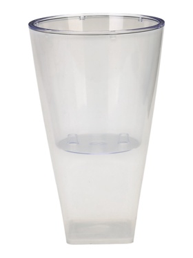 Кашпо для цветов «Грейс», 2.7 л, d=15 см, h=25 см, пластиковое, со вставкой, прозрачное  (артикул 10994484)  большой выбор товаров оптом и в розницу по низким ценам с доставкой