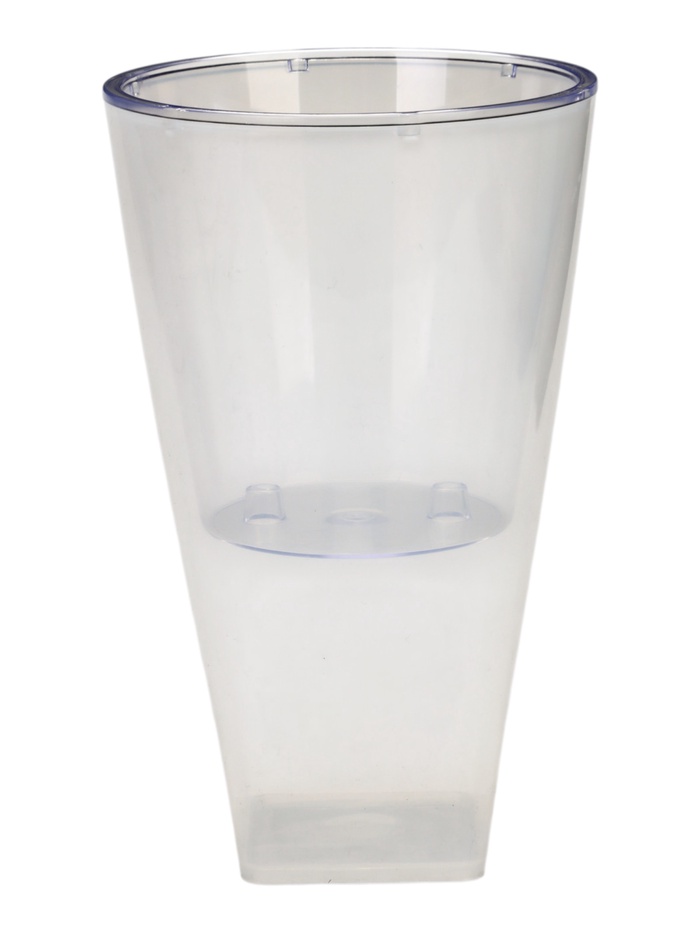 Кашпо для цветов «Грейс», 2.7 л, d=15 см, h=25 см, пластиковое, со вставкой, прозрачное - Фото 1