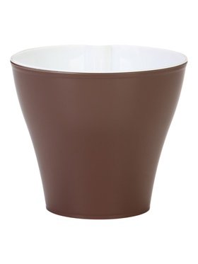 Кашпо для цветов «Афина», 1 л, d=14 см, h=12 см, пластиковое, со вставкой, коричневое  (артикул 10994488)  большой выбор товаров оптом и в розницу по низким ценам с доставкой