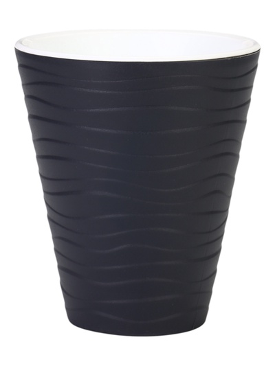 Кашпо для цветов «Валенсия», 2.8 л, d=17 см, h=20 см, пластиковое, со вставкой, цвет антрацит