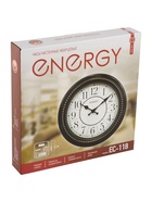 Часы настенные классические ENERGY ЕС-118, бесшумные, плавный ход, d=27.9 см, чёрные  (артикул 11000372)  большой выбор товаров оптом и в розницу по низким ценам с доставкой