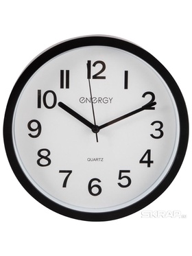 Часы настенные классические ENERGY ЕС-139, бесшумные, плавный ход, d=22 см, чёрные  (артикул 11000373)  большой выбор товаров оптом и в розницу по низким ценам с доставкой