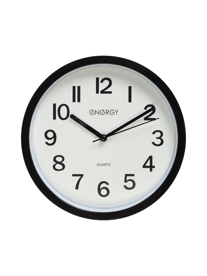 Часы настенные классические ENERGY ЕС-139, бесшумные, плавный ход, d=22 см, чёрные - Фото 1