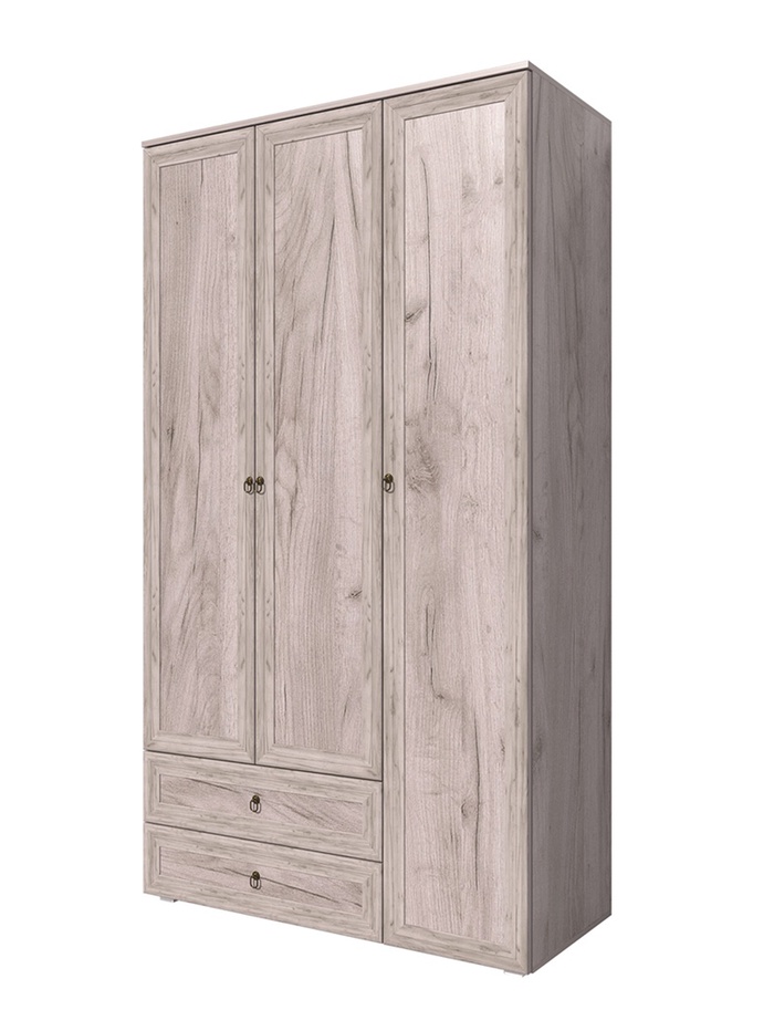 Шкаф прямой трёхстворчатый «Алисия», 1200×525×2150 мм, цвет дуб крафт серый