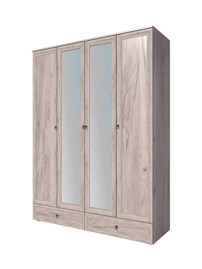 Шкаф прямой четырёхстворчатый «Алисия», 1600×525×2150 мм, цвет дуб крафт серый