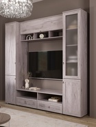 Шкаф – пенал с полками «Алисия», 400×475×2150 мм, цвет дуб крафт серый  (артикул 10996924)  большой выбор товаров оптом и в розницу по низким ценам с доставкой