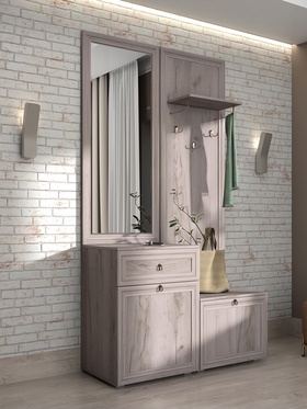 Прихожая «Алисия», с зеркалом, 1200×475×2150 мм, цвет дуб крафт серый 10996927