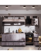 Кухонный гарнитур прямой «Роса», 2000 мм, цвет артвуд тёмный  (артикул 10996929)  большой выбор товаров оптом и в розницу по низким ценам с доставкой