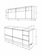 Кухонный гарнитур прямой «Роса», 2000 мм, цвет артвуд тёмный  (артикул 10996929)  большой выбор товаров оптом и в розницу по низким ценам с доставкой