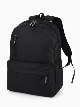 Рюкзак школьный, однотонный, 4 кармана, 30×12×43 см, чёрный