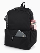 Рюкзак школьный, однотонный, 4 кармана, 30×12×43 см, чёрный - фото 122246429