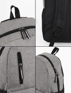 Рюкзак школьный, 1 отделение, 4 кармана, 30×12×43 см, серый - фото 122246440