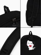 Рюкзак «Котик», с сумкой и пеналом, 3 кармана, чёрный - Фото 11