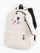 Рюкзак «Котик», с сумкой и пеналом, 3 кармана, белый 10961151