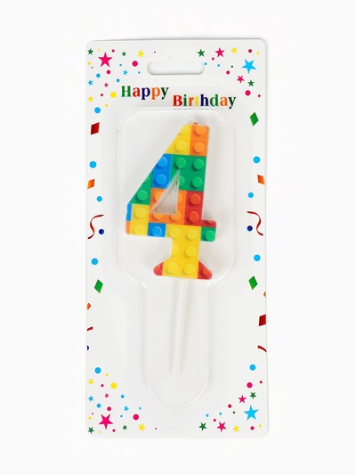 Свеча для торта «Лего» цифра 4