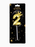 Свеча для торта «Корона» цифра 2 - Фото 3