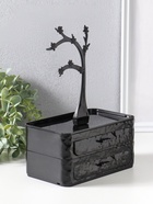 Шкатулка для украшений «Цветущее дерево», 2 яруса, 17.2×10.5×24 см, чёрная - Фото 3