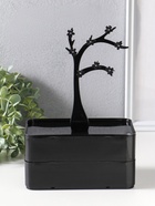 Шкатулка для украшений «Цветущее дерево», 2 яруса, 17.2×10.5×24 см, чёрная - Фото 4